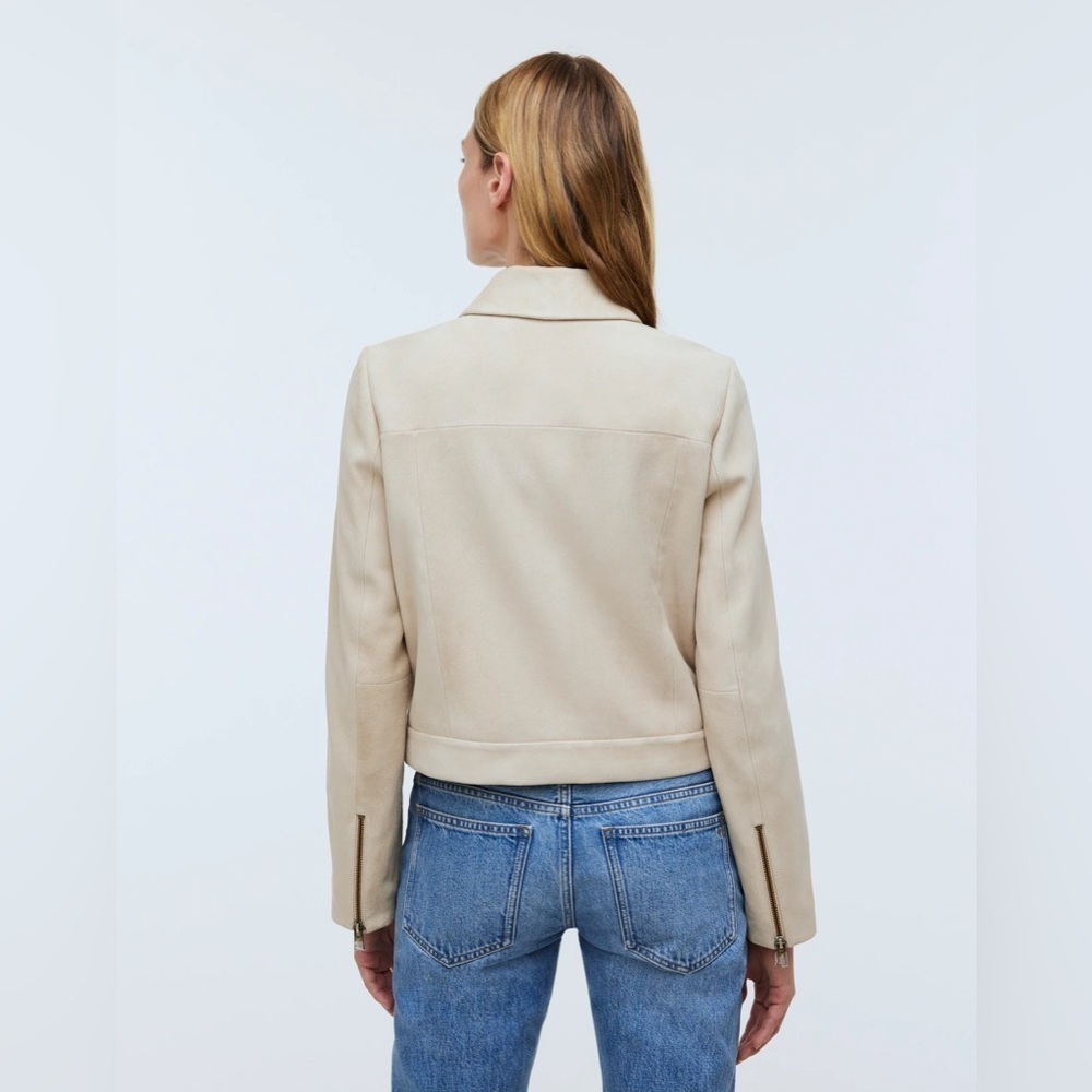 Madewell Shrunken Zip-Front Jacket in Suede NO887 - Picture 4 of 7